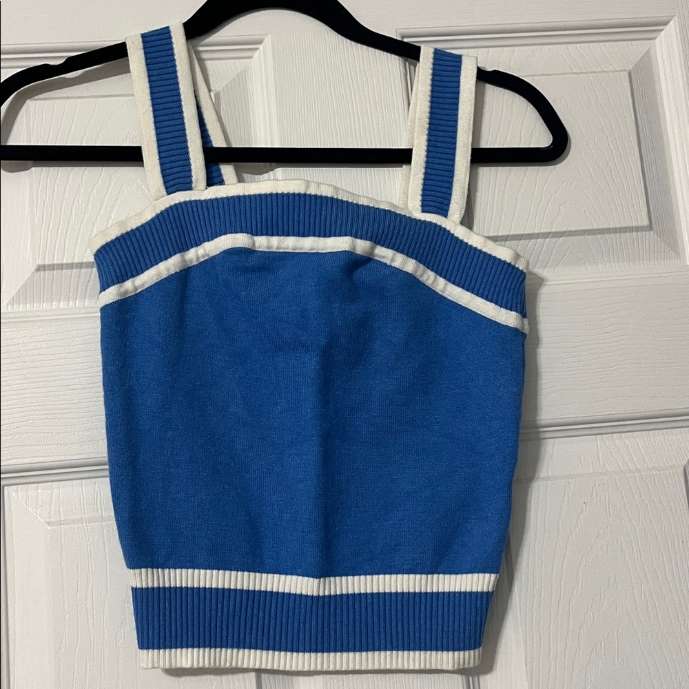 Blue and White Striped Tank Top